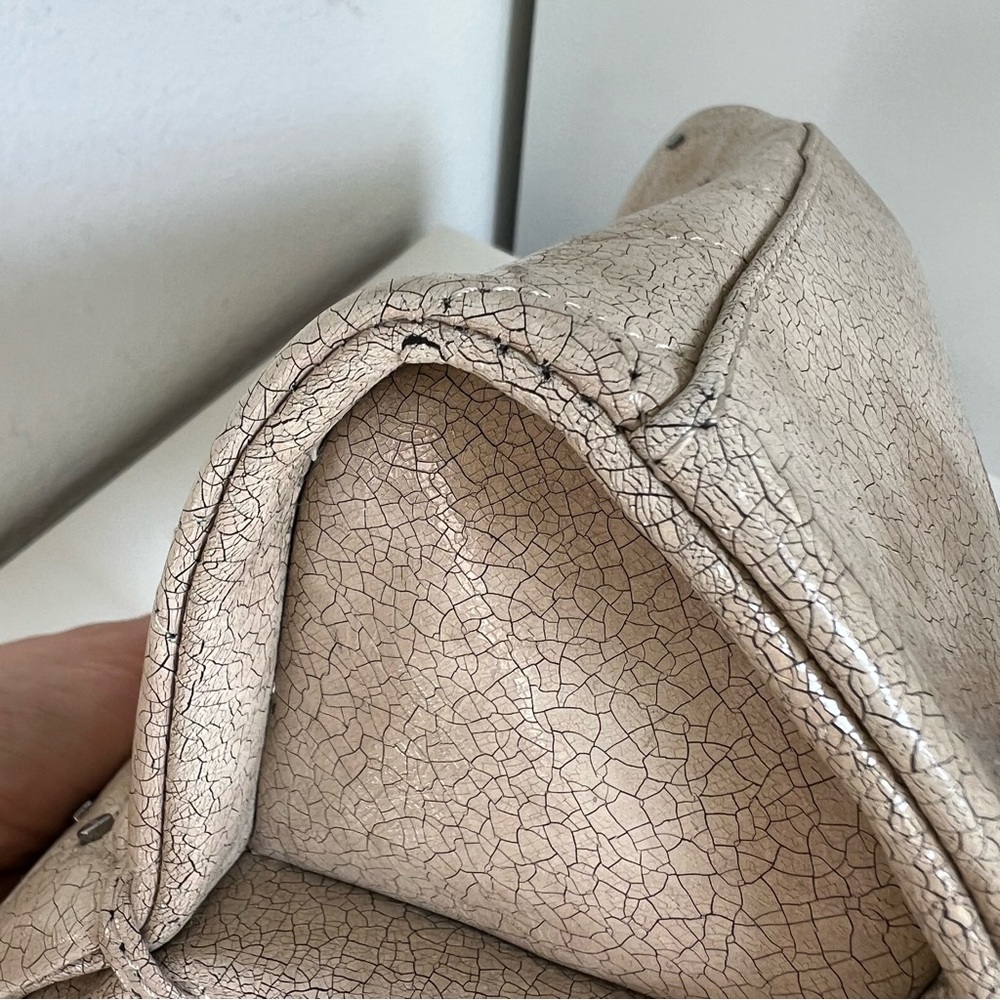 Chanel Vintage Studded CC Reissue Crackle Effect Flap Bag in Tan / Beige - Picture 8 of 16